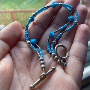 Blue beaded bracelet